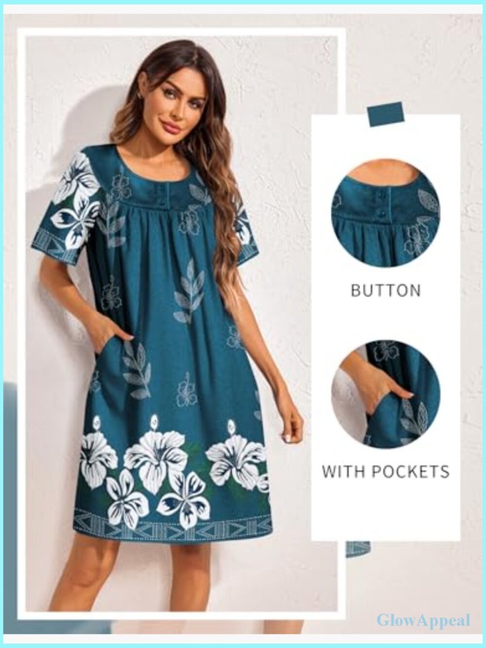 Moo Moos For Women Button House Dress With Pocket Mumu S-3xl View 2